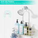 HapiRm Hanging Shower Caddy Organizer - Bathroom Organizer with 12 Hooks and Soap Holder, Rustproof Shower Shelf over Shower Head - Brushed Nickel