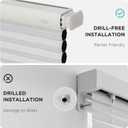 Joydeco No Tools No Drill Window Blinds for Indoor Windows, Blackout Shades Cellular Shades Cordless, No Drill Blinds for Windows, Window Shades for Home, Bedrooms, Doors (White, 24" W x 64" H)