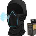 Qavctw Tactical Balaclava Mask Full Face Airsoft Mask with Mesh Mouth Guard Lightweight Breathable for Airsoft Motorcycle Snowboarding Outdoor Sports (Black-Style1)