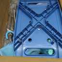 Height Adjustable Folding Shower Chair Seat, Stainless Steel Shower Chair for Inside Shower w/Crossbar, 420LB Portable Travel Shower Stool, Safety Anti-slip Bath Chair for Seniors, Adults,Blue