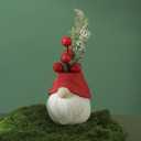 Christmas Tree Table Decor Artificial Mini Xmas Tree Decor for Tables Red Berry  Pine Branch with Cute Dwarf Base for Winter Party Home Indoor Home Fireplace Mantel Decorations (Styl 3)