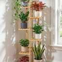 ROSSNY 48 Inch Talll Plant Stand Indoor, 6 Tier 7 Potted Bamboo Plant Stands for Indoor Plants, Corner Plant Stand, Plant Shelf For Indoor, Tiered Plant Stands, Indoor Plant Holder, Natural