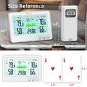 Indoor Outdoor Thermometer and Hygrometer Wireless Weather Stations with 328ft/100m Range, Temperature and Humidity Monitor with Barometer