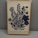 VIYYIEA Vintage Framed Botanical Wall Art Decor, Living Room Bedroom Blue Campanula Pictures Retro Wall Decor, Framed Canvas Prints Artwork, Farmhouse Flower Paintings, 8x10 Inch, Blue Antique Campanula