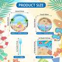 96 Pieces Summer Beach Tableware Set Party Supplies – Tropical Themed Disposable Dinnerware with Paper Plates, Napkins, and Forks for Picnics, Birthdays, Pool Celebrations – Serves 24
