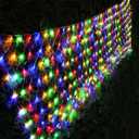 LJLNION Christmas Net Lights, 360 LED 12ft x 5ft Connectable Mesh Fairy String Lights, 8 Modes Low Voltage Safe Adaptor for Xmas Trees, Bushes, Wedding, Outdoor Garden Decorations, Multicolor