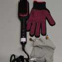 Enhanced Ceramic Hair Straightener Brush by MiroPure, 2-in-1 Ionic Straightening Brush with Anti-Scald Feature, Auto Temperature Lock & Auto-Off Function (Black) (3 Piece Set)