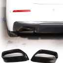 Black Stainless Steel Pipe Throat Exhaust Outputs Tail Frame Trim Cover 2Pcs For BMW 5 Series G30 G38 2018-2021 Car Accessories (Black)