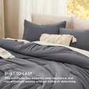 Bedsure Queen Comforter Set, Dark Grey Soft Prewashed Bedding for All Seasons, 3 Pieces GentleSoft Bed Set, 1 Lightweight Comforter (90"x90") and 2 Pillowcases (20"x26")