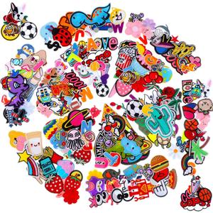 Tigeen 202 Pcs Random Assorted Styles Embroidered Patches Iron on Patches Bulk DIY Sew on Appliqueing Repair Colorful Decor for Clothing Decorative Hats, Bags, Backpacks, Clothes, Backpacks