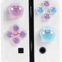 PERFECTSIGHT Cute D-Pad Button Caps Silicone Thumb Grips Set, ABXY Key Buttons Sticker Joystick Cover Caps Compatible with Nintendo Switch/OLED - Monster