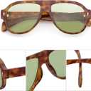 Retro Aviator Sunglasses for Women Men Trendy 70s Vintage Plastic Square Eyewear Tinted Lenses Sunnies