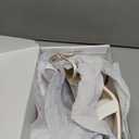 PARTY Women's Open Toe Ankle Strap Low Block Chunky Heels Sandals, White Pu B, 10