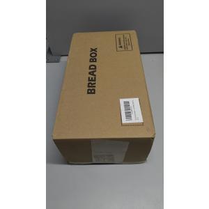 FILWH Metal Bread Box with Bamboo Cutting Board Lid, Bread Box with Bread Knife for Kitchen Countertop Countertop Storage for Homemade Bread, Bagels & Muffins (White, M)