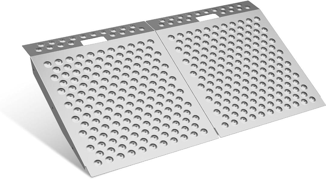 48" L x 29" W Shed Ramps 2 Pack, 1500 LBS Self Supporting Entry Handicap Ramp with Punch Plate Surface, Portable Threshold Loading Ramp, Load Ramps for Wheelchairs, Power Chairs, Trolley, Carbon Steel