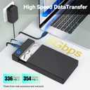 3.5 Hard Drive Enclosure, USB 3.0 Internal/External Hard Drive Case Lay-Flat Dock Station for 3.5/2.5 inch SATA HDD Up to 20TB Data Recovery Kit Support UASP with 12V 24W Power Adapter
