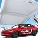 Upgrade Sunshade Roof for Tesla Model 3 Highland 2026 2025 2024, [Double-Layer Nano Ice Crystal & No-Gap] Heat Insulation Class Roof Sun Shade for Tesla Model 3 Accessories, Gray, 2PCS
