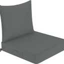 Waterproof Outdoor Chair Cushions 24x24, Outdoor Cushions for Patio Furniture with Removable Cover, Outdoor Deep Seat Patio Cushion Set with Backrest for Sofa, Couch and Patio Chairs, Dark Grey (24 x 24 Inch)