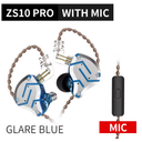 KZ ZS10 Pro Gold Earphones 4BA+1DD Hybrid 10 drivers HIFI Bass Earbuds In Ear Monitor Headphones Noise Cancelling Metal Headset