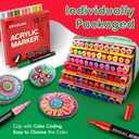 Acrylic Paint Pens Markers Set, 72 Colors Extra Fine Tip Point Acrylic Paint Markers for Textile, Rock Painting, Canvas, Wood, Ceramic, Glass, Stone, Fabric, DIY Crafts & Art Supplies