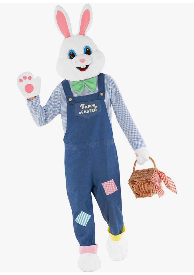 Morph Easter Bunny Costume Adult Rabbit Mascot Dungarees Suit for Easter Costumes Celebrations and Events