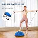ZELUS Balance Ball Trainer with Resistance Bands and Foot Pump, Inflatable Yoga Ball for Home Gym Workouts, Exercise Half Ball for Balance Training Core Strength Fitness More, 330lb Cap, 23 Inch