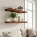 24 in Floating Shelves for Wall Decor Color Walnut,Pack 2