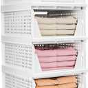Clothes Organizer for Wardrobe,Wardrobe Organiser for Clothes,Cupboard Organizer for Clothes,Foldable & Stackable Closet Organizer Drawer Organizer, Almirah Space Organizer (4 Layer)