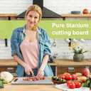 Titanium Cutting Board for Kitchen, Non Stick Chopping Board, Upgrade Double Sided Food-Grade Titanium Board for Kitchen for Meat Cheese Vegetable (Medium)