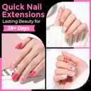 UNA GELLA Short Square & Squoval Nail Tips 216pcs Pre-Etched Short Square Round Oval Press on Nails Squoval Clear Acrylic Fake Full Cover Gel Nails Tips for Nail Extensions Home DIY Salon 12 Sizes