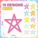 3 x 60 Pcs Pastel Stars Cutouts for Back to School Classroom Wall, 5.91 Inch