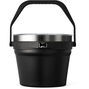 COKTIK 7L Insulated Ice Bucket with LidDouble Wall Vacuum Stainless Steel Beverage Bucket Keeps Frozen LongerHolds 6 Longnecks or 3 Bottles of Winefor Cocktail, Champagne, Large Parties(Black)