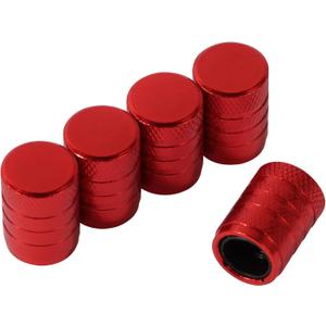 10 x Red Anodized Aluminum Tire Valve Stem Caps with Plastic Inner Sleeve, Corrosion Resistant. Universal Valve Caps for Cars, Trucks, Motorcycles, Pack of 5