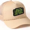 Help Me Jesus You're My Only Hope Patch 3 Inches Funny Christian Bible Verse Religious Iron On/Sew On Embroidery Fabric Applique Patches for Trucker Hats Clothes Backpack DIY Accessories Gifts Friends