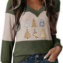 Dokotoo Long Sleeve Shirts for Women Fall Outfits V Neck Shirts Button Tunic Tops Fashion Winter Clothing (Green, XL)