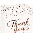 PAICUIKE White Thank You Gift Bags Bulk, Medium Size Paper Bags with Handles for Weddings, Valentines, Party Favor, Birthday Baby Shower - 20 Pcs