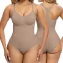 SHAPERX Bodysuit for Women Tummy Control Shapewear Racerback Seamless Sculpting Body Shaper Tank Top (Large-X-Large, Sienna)