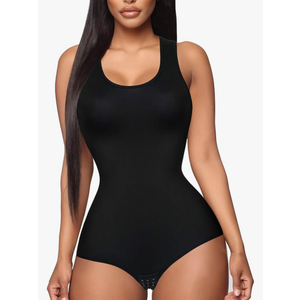 Irisnaya Shapewear Bodysuit Scoop Neck Tank Tops for Women Tummy Control Waist Trainer Vest Full Body Shaper, XL