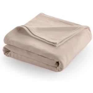 Full/Queen Size Fleece Blanket | Comfy Supersoft Fleece Blanket Full Size  All-Season Light Weight Throw Blanket | Luxuriously Soft | Throw Blanket for Couch and Sofa | Machine Wash | Beige