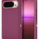 I-HONVA for Google Pixel 10 Pro XL Case Shockproof Dust/Drop Proof 3-Layer Full Body Protection [Without Screen Protector] Rugged Heavy Duty Cover Case for Google Pixel 10 Pro XL,Purple/Pink
