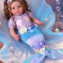 BABESIDE 20 Inch Reborn Baby Dolls Mermaid Girl, Realistic Soft Body Newborn Baby Doll with Shiny Mermaid Tail & Accessories, Mermaid Toy Gift for Kids Age 3+ Girls Birthday Christmas