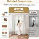 Wood Curtain Rods for Windows 48-84 inch, 1" Adjustable Heavy Duty Rustic Drapery Rod with Imitation Wood Grain Finials, Oak Brown Boho Farmhouse Curtain Pole for Living Room & Bedroom (Light Drown)