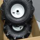 11x4.00-4" Tiller Tire and Wheel, 3/4" Axle Size, 3-1/8" Centered Hub, Compatible with Craftsman & Troy-Bilt Tiller Replacement, 2 Pack-11x4.00-4