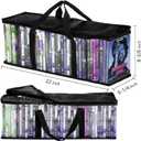Fasmov 6 Pcs DVD Storage Bags Hold up to 240 DVDs (40 Each Bag), Water Resistant DVD Holder Case with Handles, Transparent PVC Media Storage for DVDs, CDs, Video Games, Books, Black