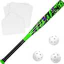 Grand Slam Set- Graffiti Plastic Bat, David Ortiz Backyard Baseball Set with 3 Balls, 4 Throw Down Bases