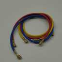 3 Pieces AC Manifold Gauge Hose Kit for R410a R22 R134a R404a, 1/4" Thread Automotive Air Condition Refrigerant R410a A/C Charging Hose with 5ft Hoses