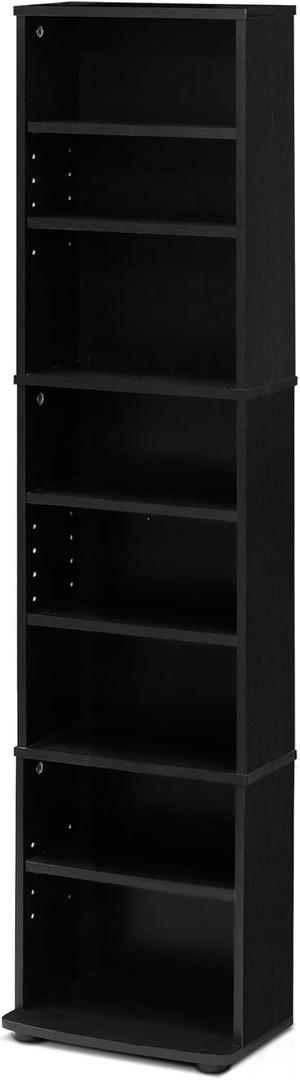 FURINNO JAYA Space Saving Multimedia Storage Tower, Espresso (8-Shelf)