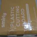 SMIRLY Plastic Cutting Board Set with Holder 3 Pieces, Non-Slip Dishwasher Safe Chopping Boards for Kitchen, Black & White