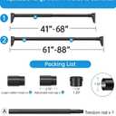 No-Drill Adjustable Tension Curtain Rod 41-88in, 150Lbs Anti Slip