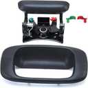 Gaoyeer Tailgate Handle Latch and Bezel Trim with 2 Pairs Rod Clips fit for 1999-2007 Chevy Silverado GMC Sierra 1500 2500 3500 | Replaces# 15997911, 15228539, 15228541, 15228540, 77488